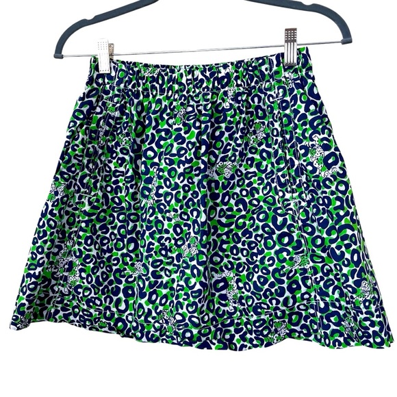 Lilly Pulitzer Thrill of The Chase Skirt Cheetah Print Green Blue Size Small - Picture 1 of 6